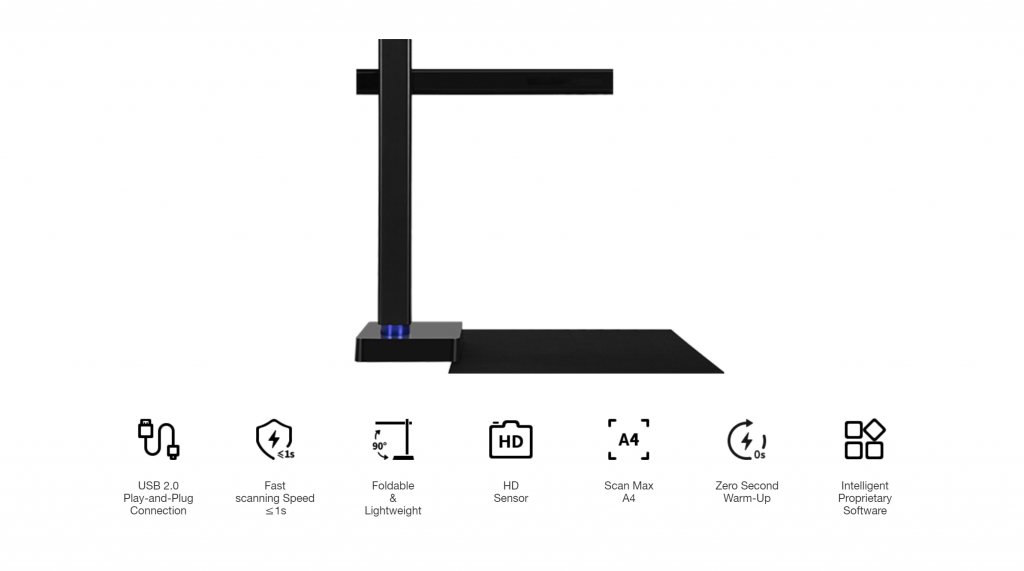 OCR Multi-Language Recognition 5MP Portable Document Scanner CZUR Shine500 Document Camera USB Doc Camera for Live Demo Web Conferencing Remote Teaching Mac OS/Windows 