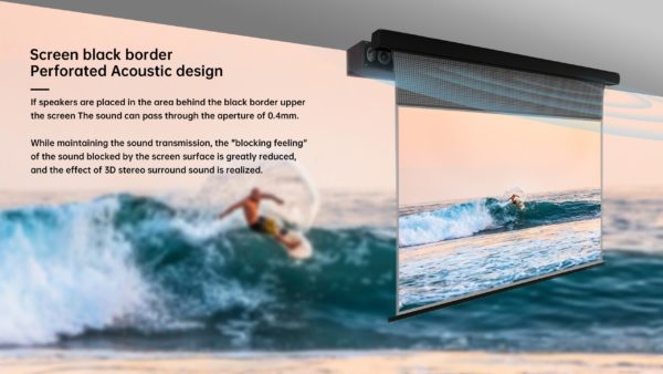 VIVIDSTORM PRO PA Slimline Perforated Acoustic Transparent Motorised Tension UST ALR Projector Screen - Image 7