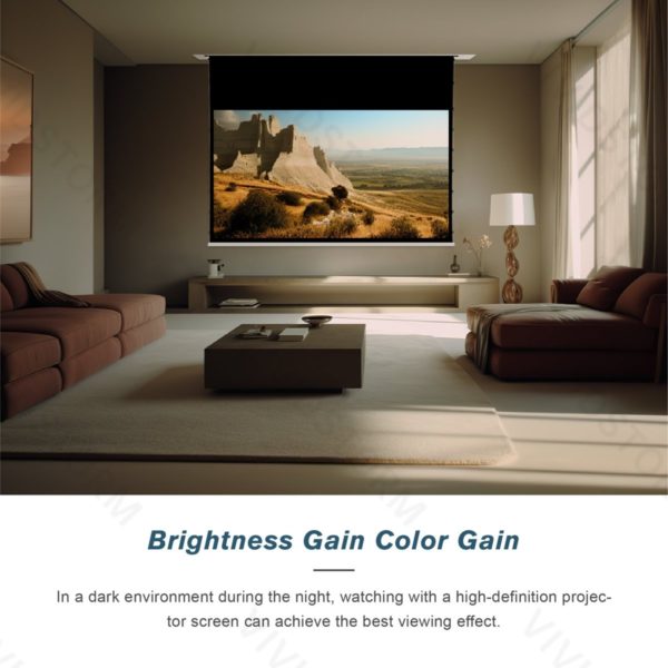 VIVIDSTORM PHANTOM Recessed In-Ceiling Motorized Tension White Cinema Projector Screen - Image 16