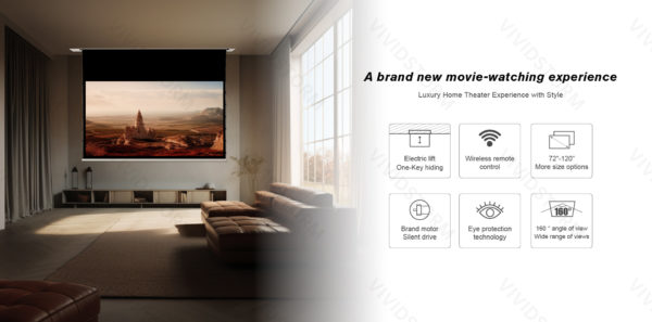 VIVIDSTORM PHANTOM Recessed In-Ceiling Motorized Tension White Cinema Projector Screen - Image 12