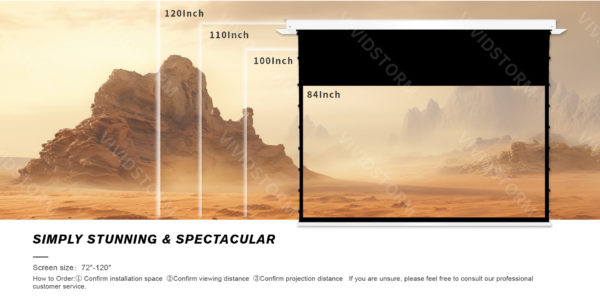 VIVIDSTORM PHANTOM Recessed In-Ceiling Motorized Tension White Cinema Projector Screen - Image 8