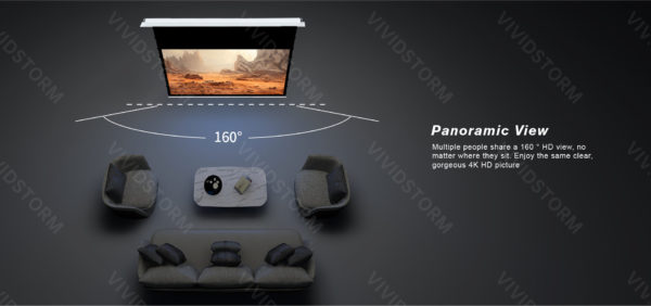 VIVIDSTORM PHANTOM Recessed In-Ceiling Motorized Tension White Cinema Projector Screen - Image 7