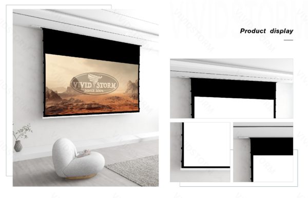 VIVIDSTORM PHANTOM Recessed In-Ceiling Motorized Tension White Cinema Projector Screen - Image 6