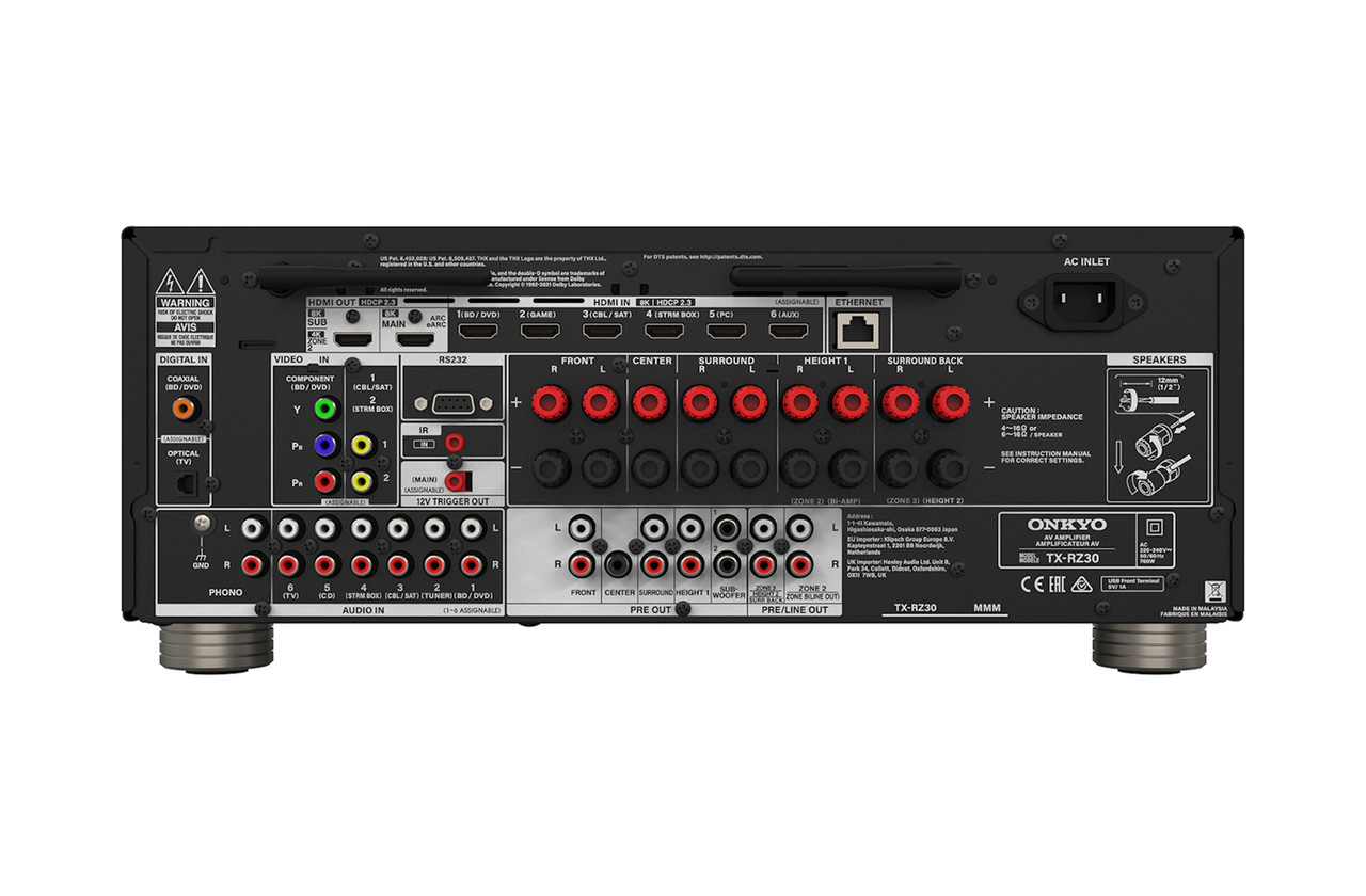 Onkyo TX-RZ30 rear product image