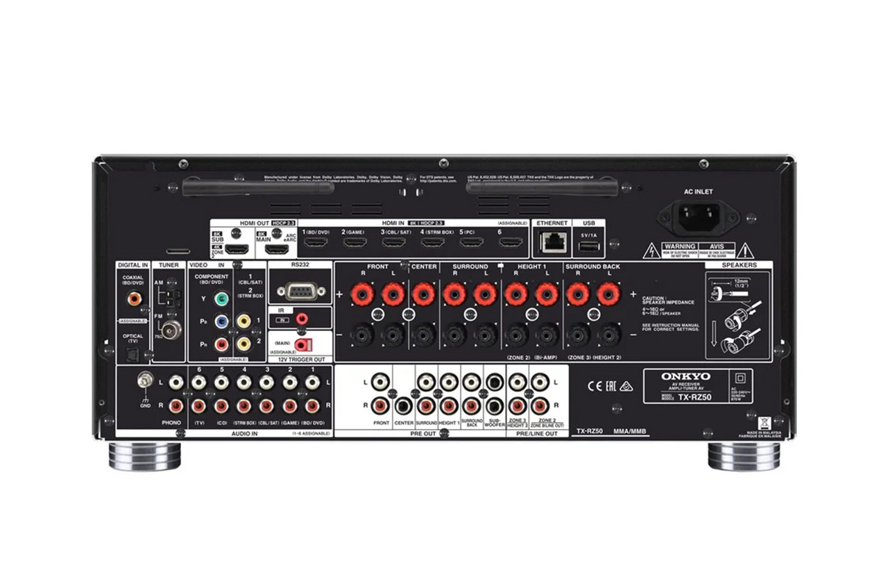 Onkyo TX-RZ50 rear product image
