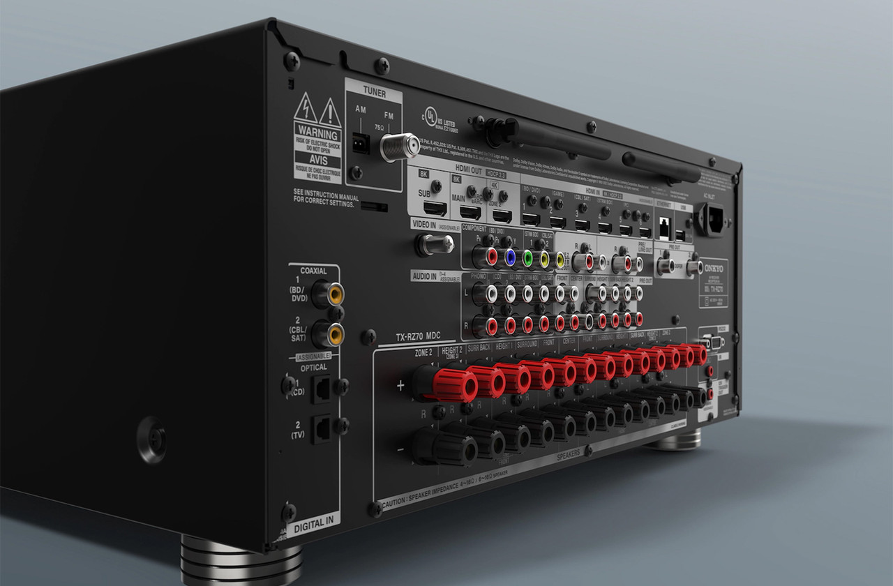 Onkyo TX-RZ70 rear angled product image