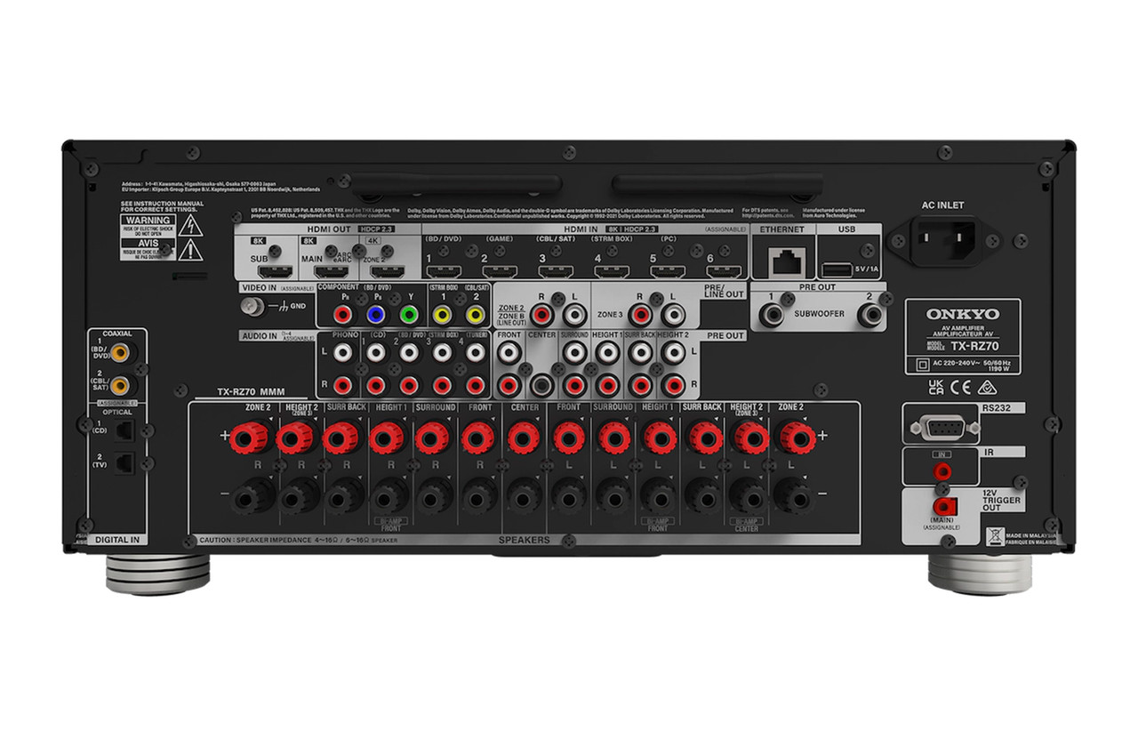 Onkyo TX-RZ70 rear product image