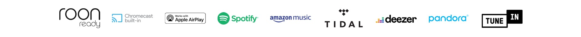 Onkyo TX-RZ70 music streaming platform logos